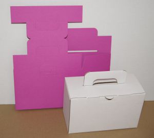 Pudełko z rączką 180x85x110mm  4 szt różowe