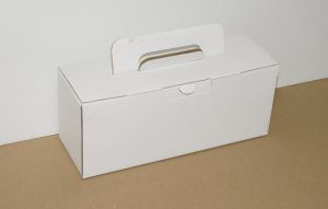 Pudełko z rączką 240x85x100mm tektura eko biała 5 szt